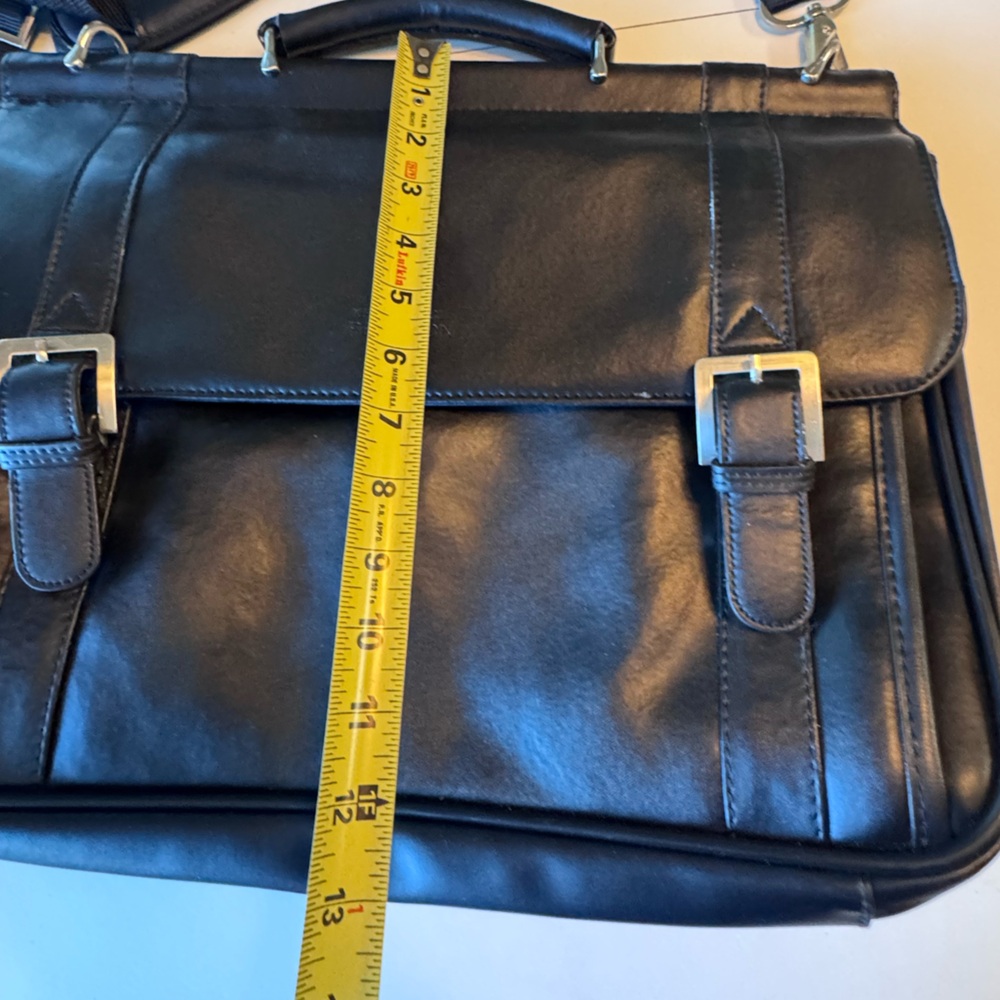 High End Kenneth Cole Reaction Men's Black Leather Briefcase Laptop Bag MINTY - Picture 14 of 16